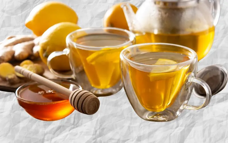 Lemon and ginger natural liver detox drink for improved digestion