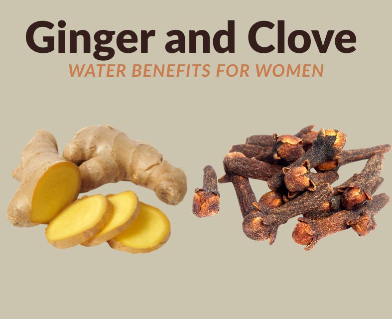 Fresh cloves and ginger pieces arranged in a bowl for making ginger and clove water