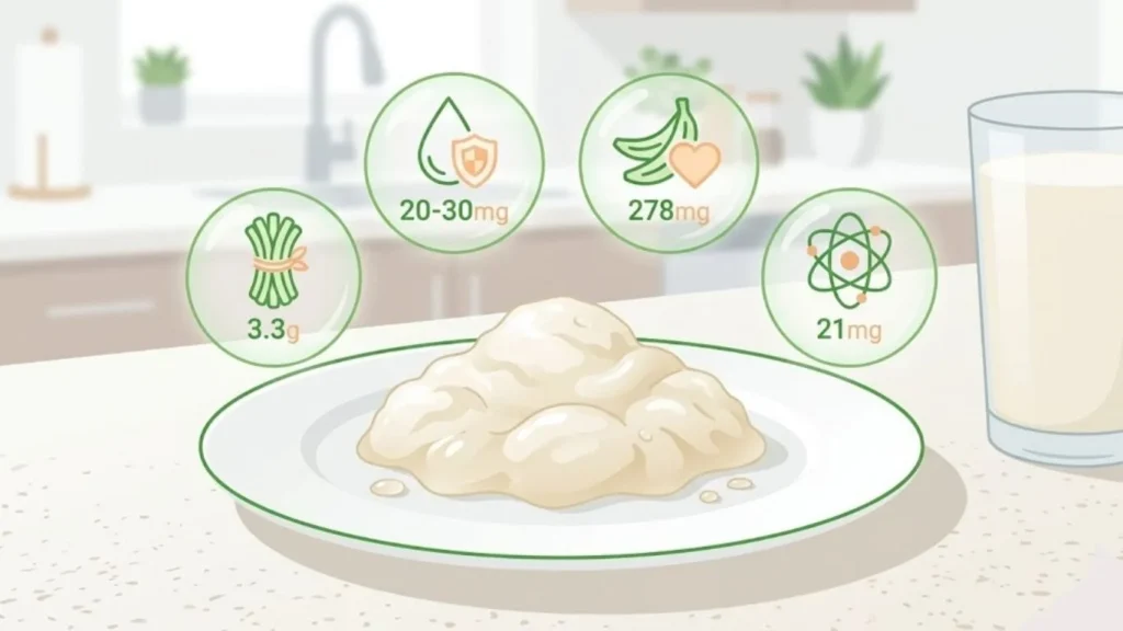 An infographic chart detailing the nutritional value and Corossol benefits and side effects per 100g.