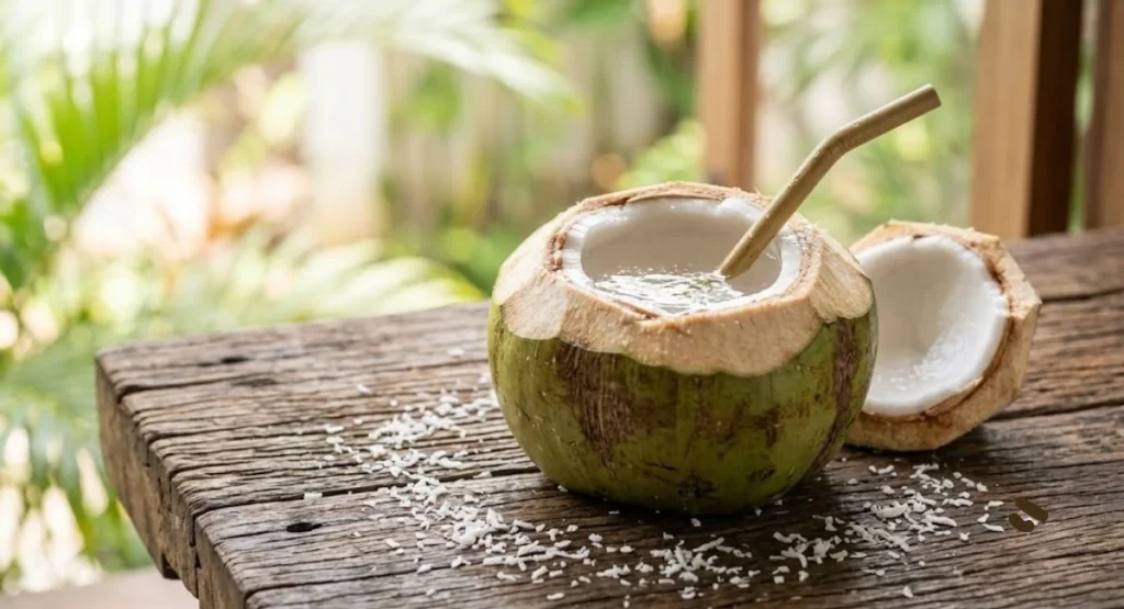 Coconut water as one of the best hydrating drinks with electrolytes